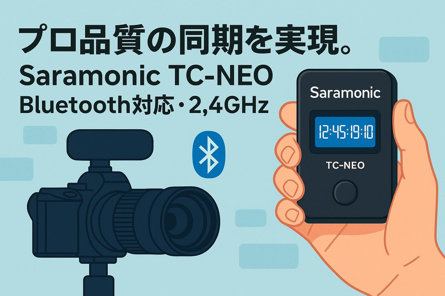 プロ品質の同期を実現。Saramonic TC-NEO Bluetooth対応・2.4GHz