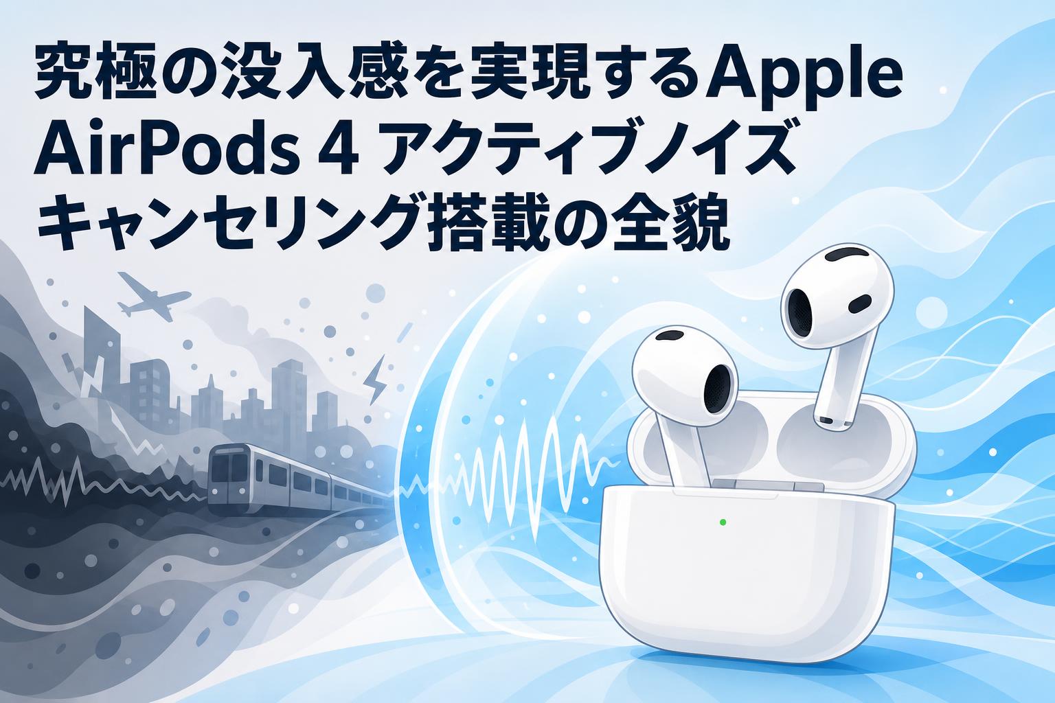 究極の没入感を実現するApple AirPods 4 アクティブノイズ キャンセ