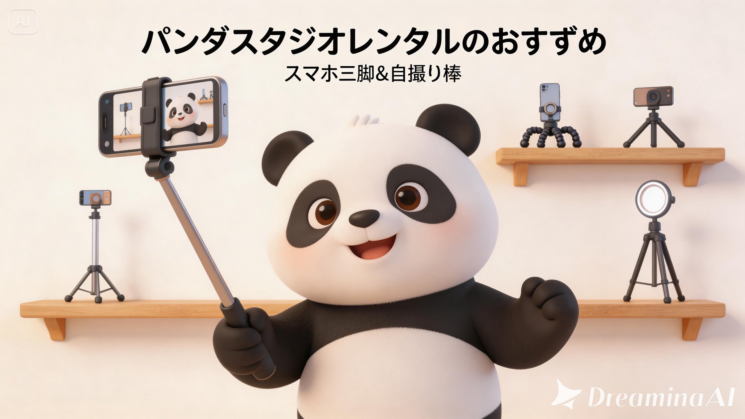 パンダスタジオレンタルの選りすぐり！スマホ三脚＆自撮り棒ベスト5