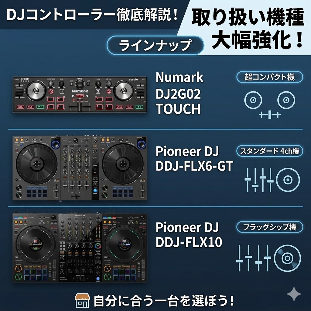 DJコントローラー取り扱い機種を強化いたしました！そこでDJ