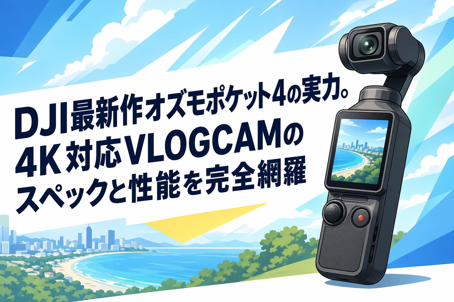 DJI最新作オズモポケット4の実力。4K対応VLOGCAMのスペックと性能を