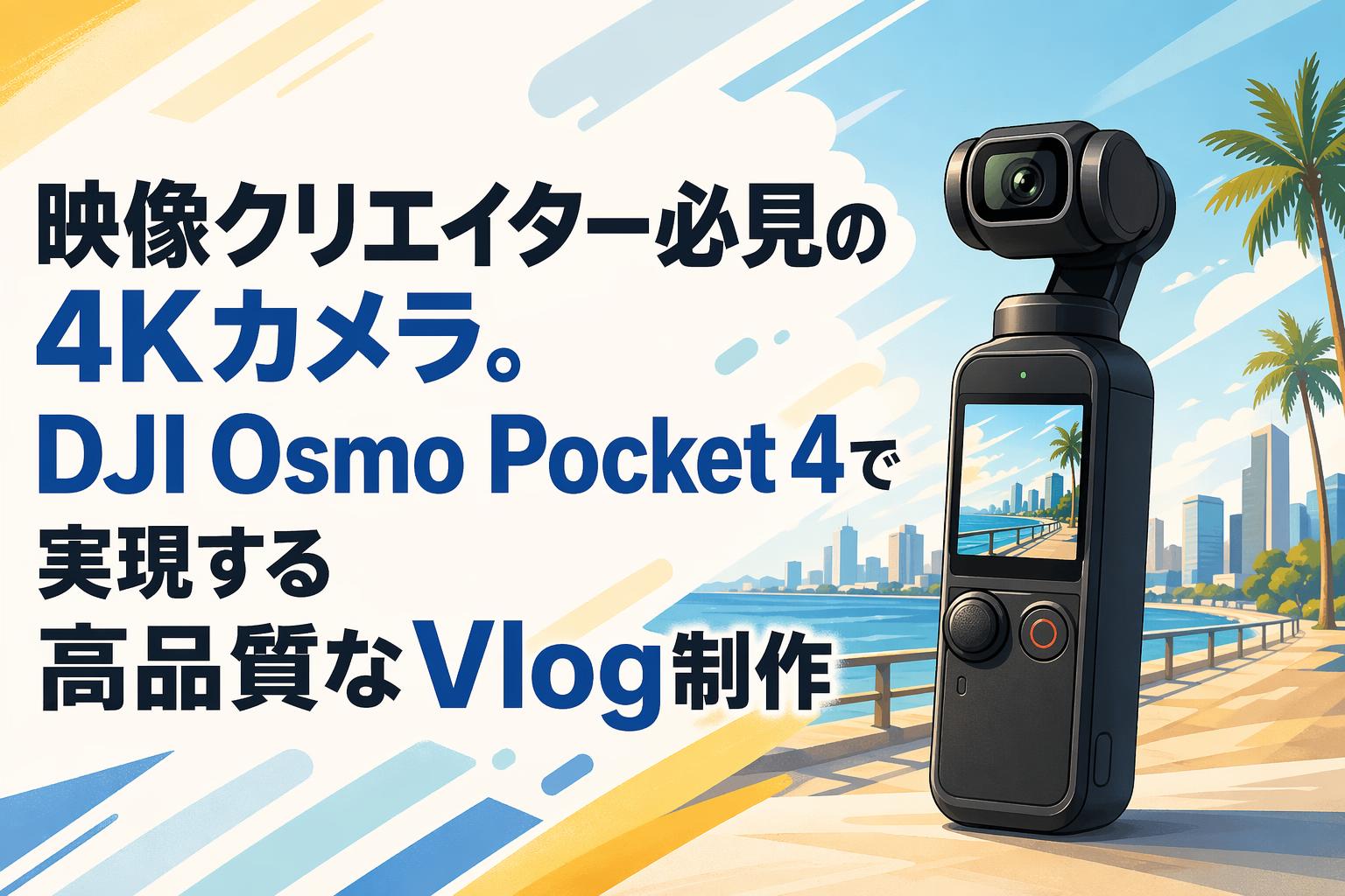 映像クリエイター必見の4Kカメラ。DJI Osmo Pocket 4で実現する高品質