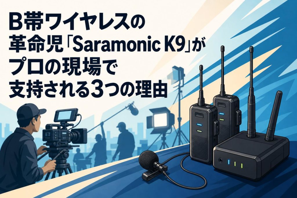 プロの映像制作を支える高音質。Saramonic K9 B帯ワイヤレスマイクの