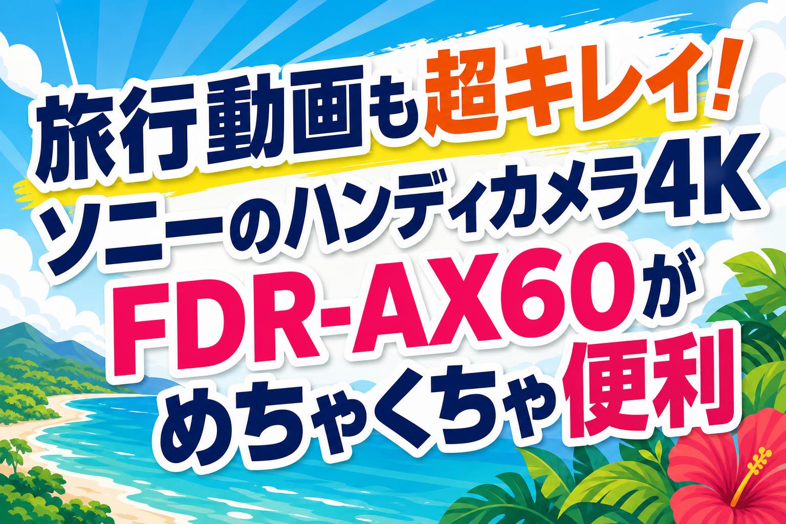 旅行動画も超キレイ！ソニーのハンディカメラ4K FDR-AX60が
