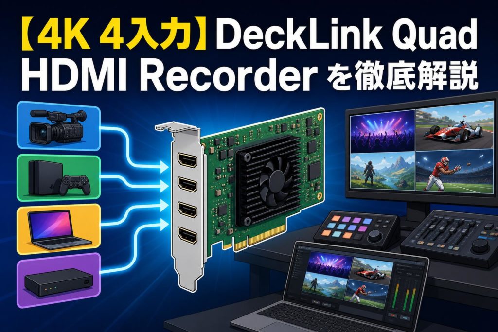 4系統入力をPCIe1枚で実現。DeckLink Quad HDMI Recorderが構築する