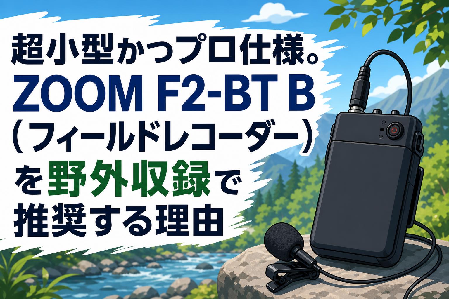 超小型かつプロ仕様。ZOOM F2-BT B ( フィールドレコーダー) を野外
