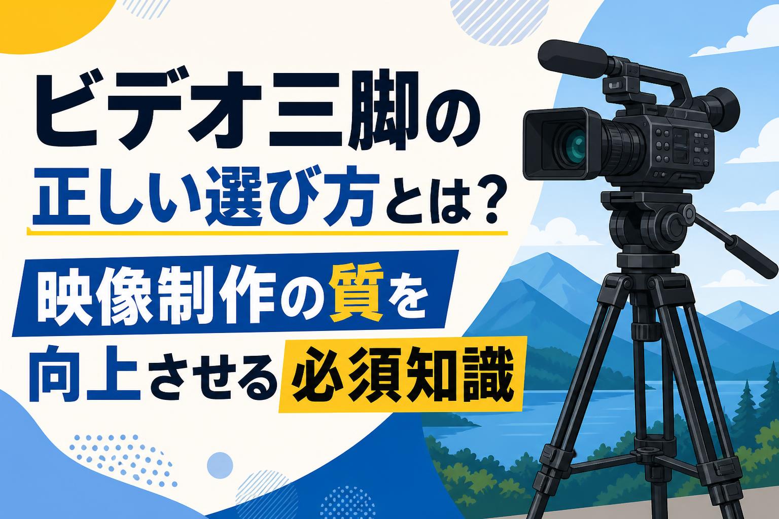 ビデオ三脚の正しい選び方とは？映像制作の質を向上させる必須知識