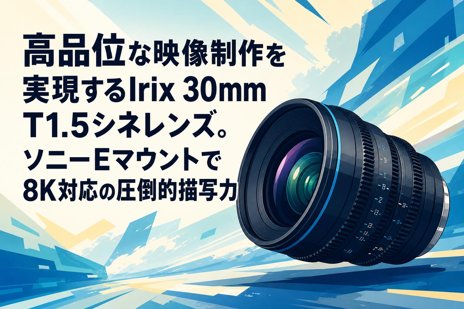 高品位な映像制作を実現するIrix 30mm T1.5シネレンズ。ソニーE