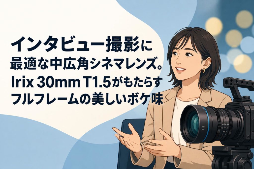 インタビュー撮影に最適な中広角シネマレンズ。Irix 30mm T1.5が