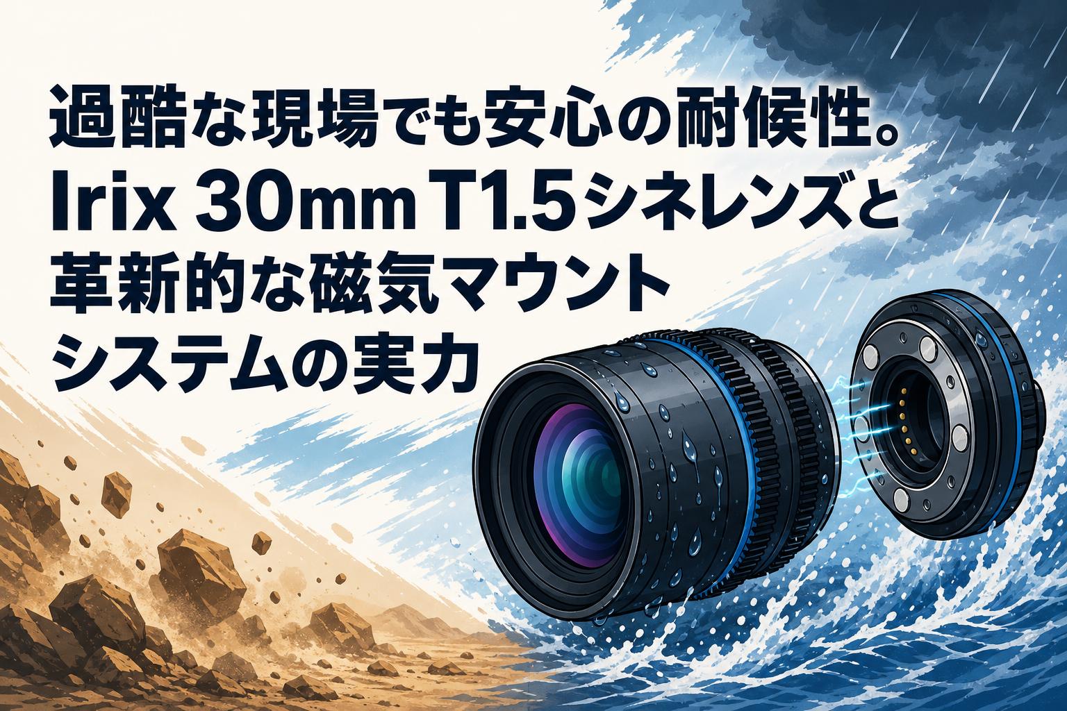 過酷な現場でも安心の耐候性。Irix 30mm T1.5シネレンズと革新的な磁気