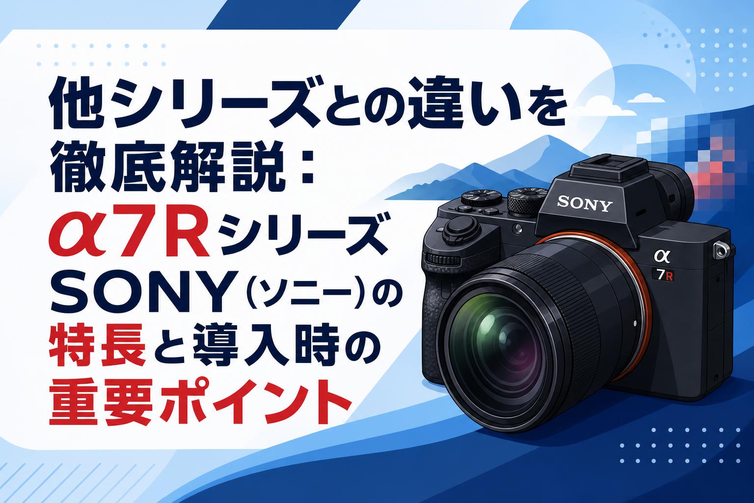 他シリーズとの違いを徹底解説：α7Rシリーズ SONY（ソニー）の特長と