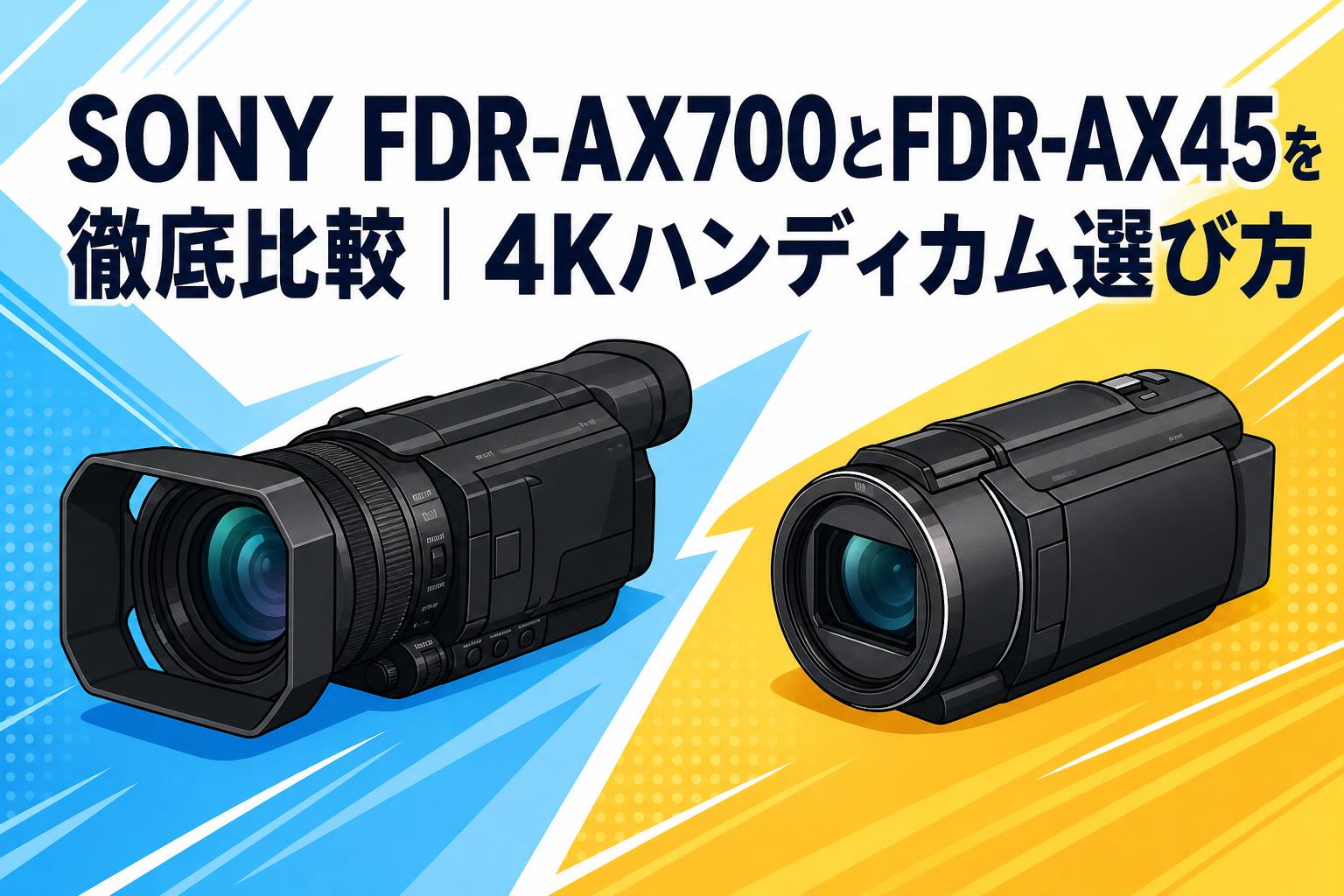 SONY FDR-AX45 4Kビデオカメラ　値引きしました SONY FDR-AX700とFDR-AX45を徹底比較｜4Kハンディカム選び方 | PANDA