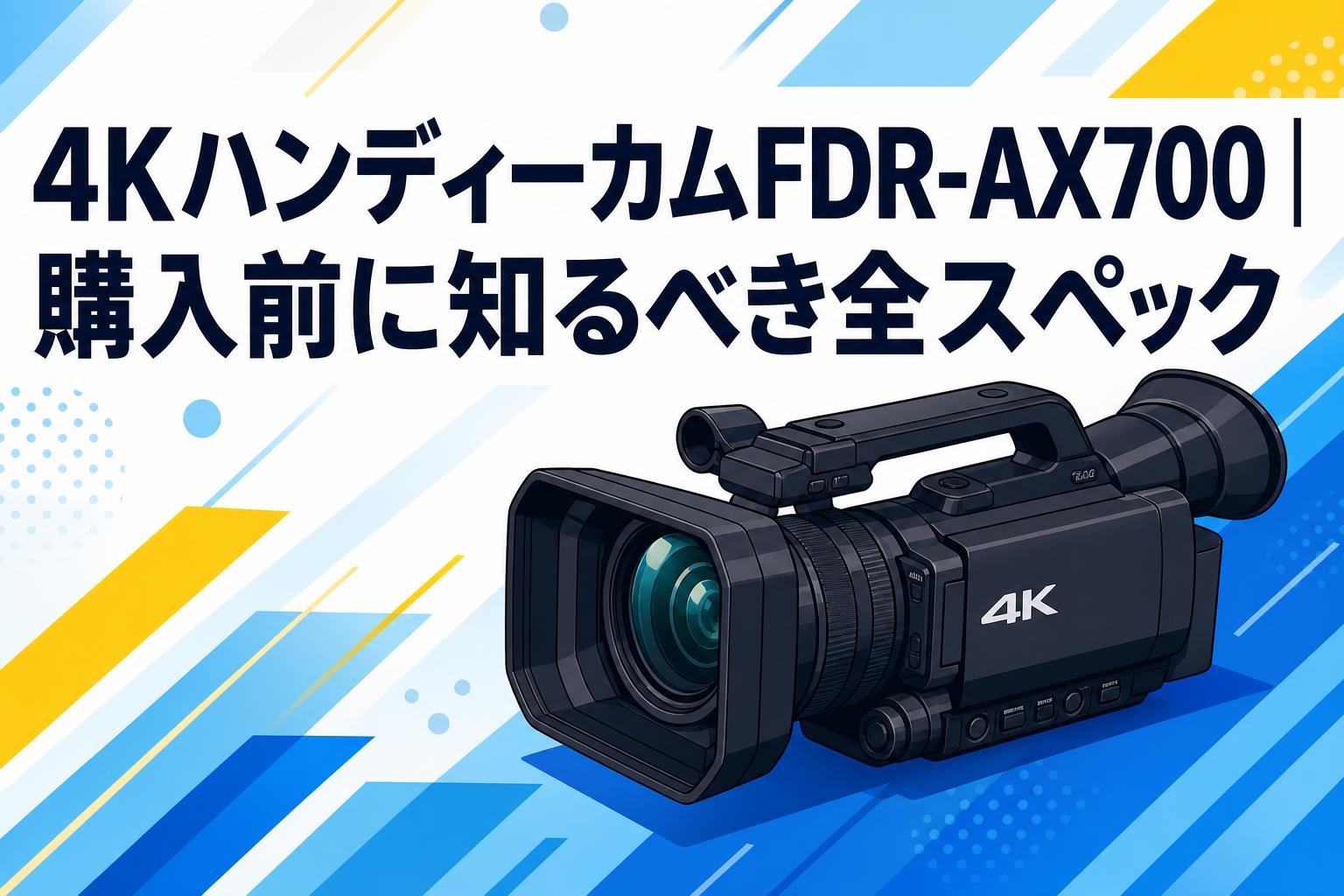4KハンディーカムFDR-AX700｜購入前に知るべき全スペック | PANDA