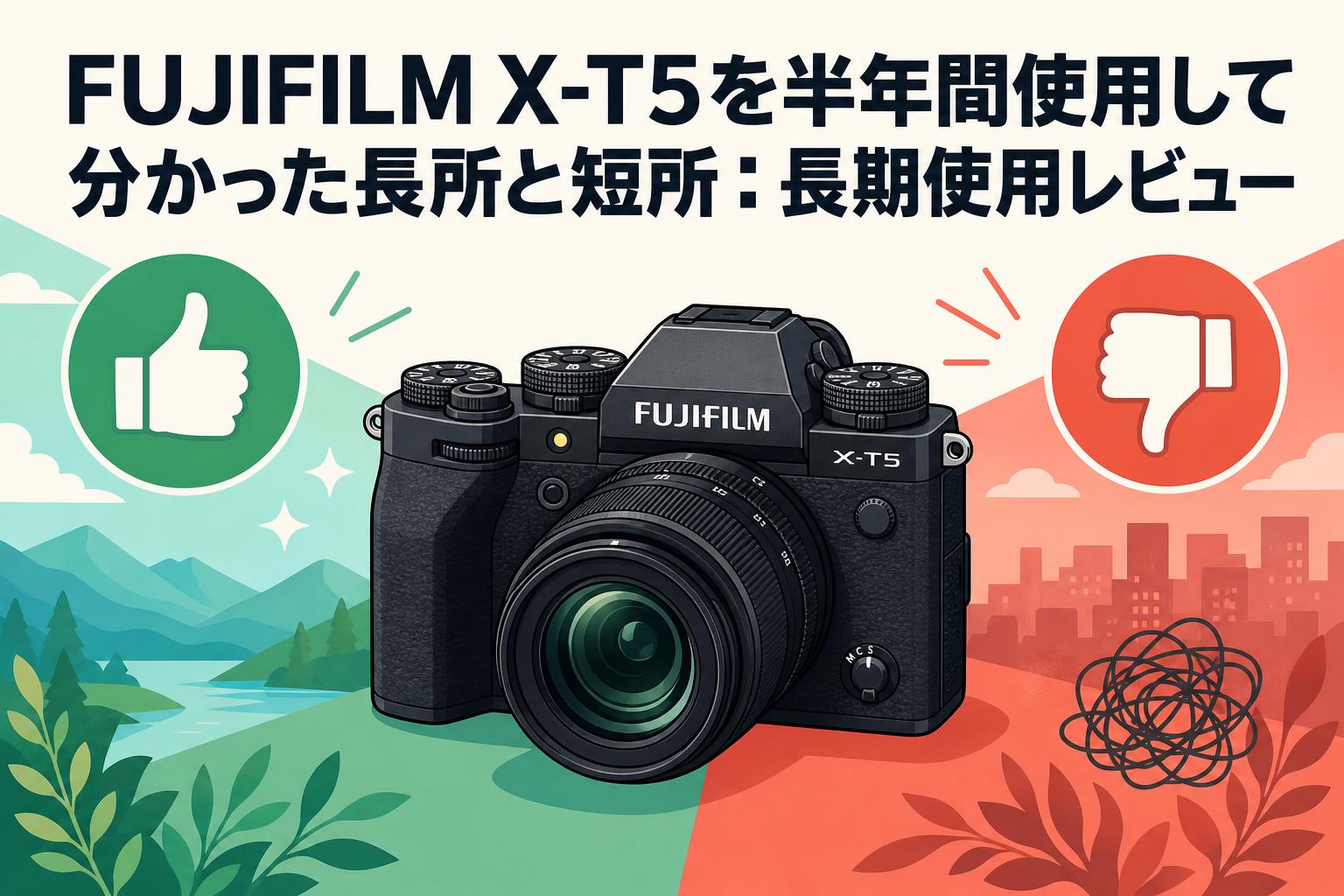 FUJIFILM X-T5を半年間使用して分かった長所と短所：長期使用レビュー