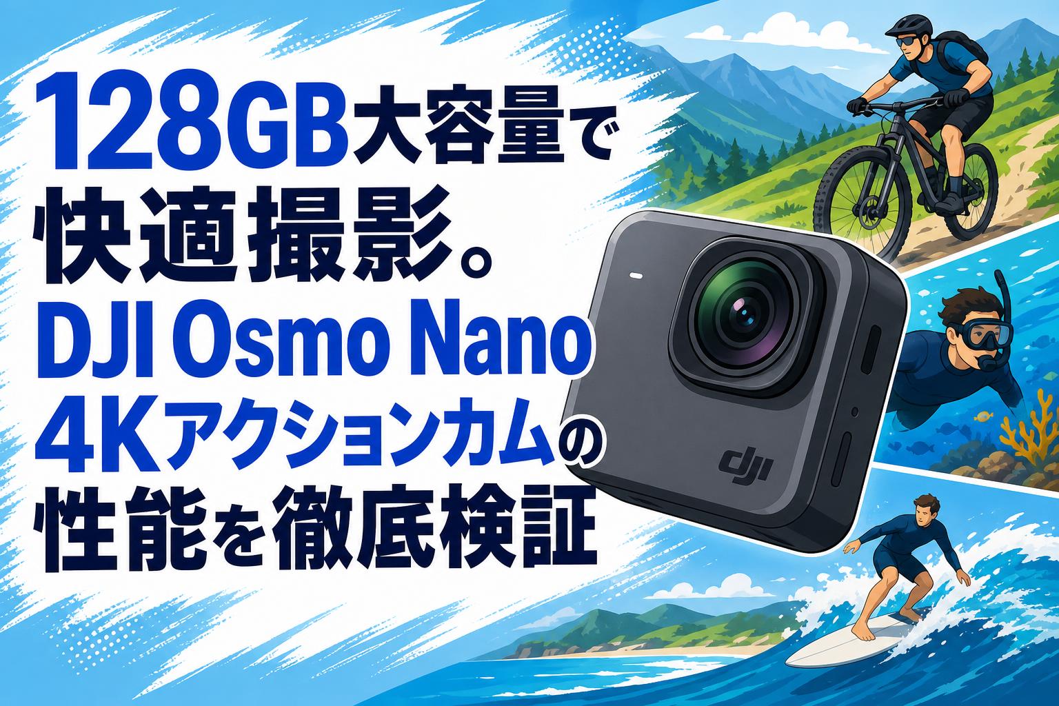 128GB大容量で快適撮影。DJI Osmo Nano 4Kアクションカムの性能を徹底 