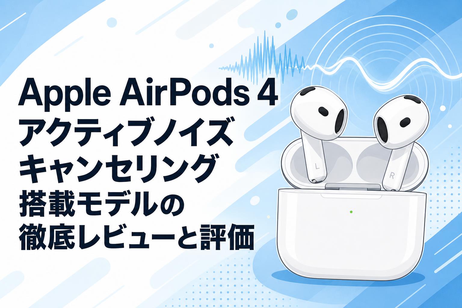 Apple AirPods 4 アクティブノイズ キャンセリング搭載モデルの徹底