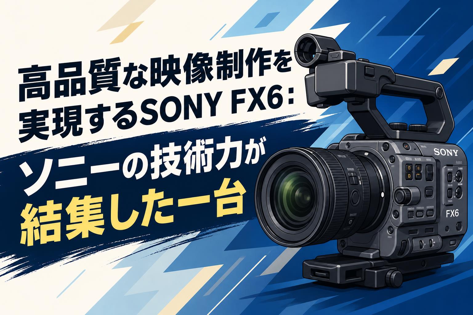 高品質な映像制作を実現するSONY FX6：ソニーの技術力が結集した一台