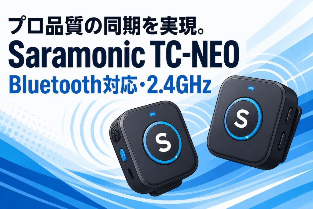 プロ品質の同期を実現。Saramonic TC-NEO Bluetooth対応・2.4GHz