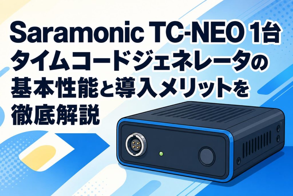 Saramonic TC-NEO 1台 タイムコードジェネレータの基本性能と導入