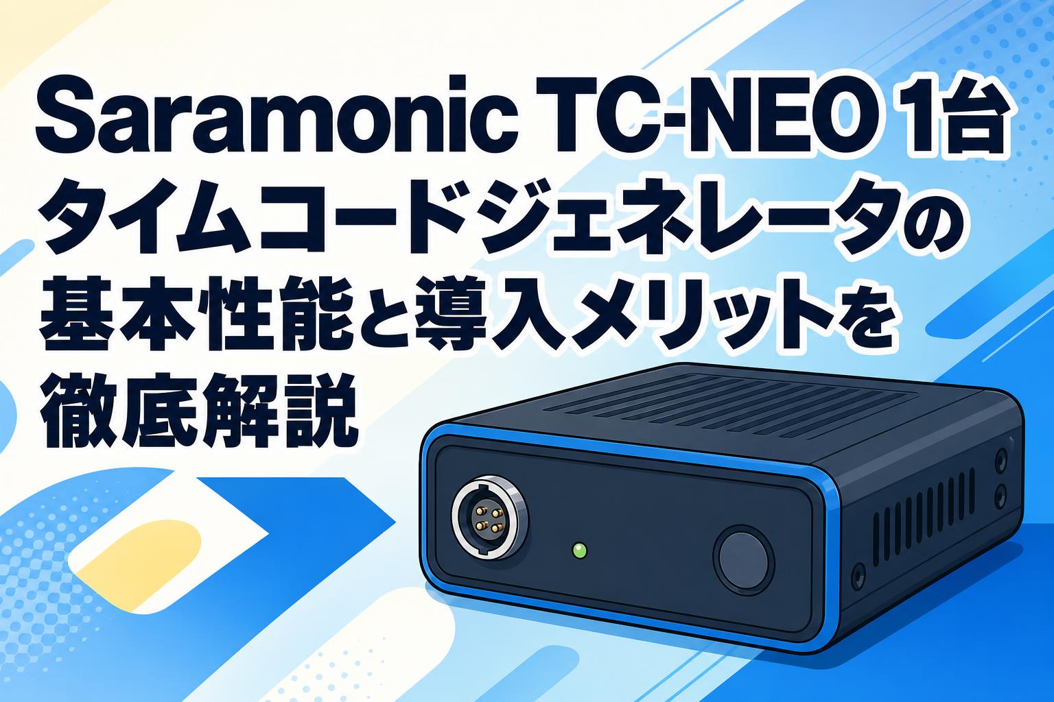 Saramonic TC-NEO 1台 タイムコードジェネレータの基本性能と導入