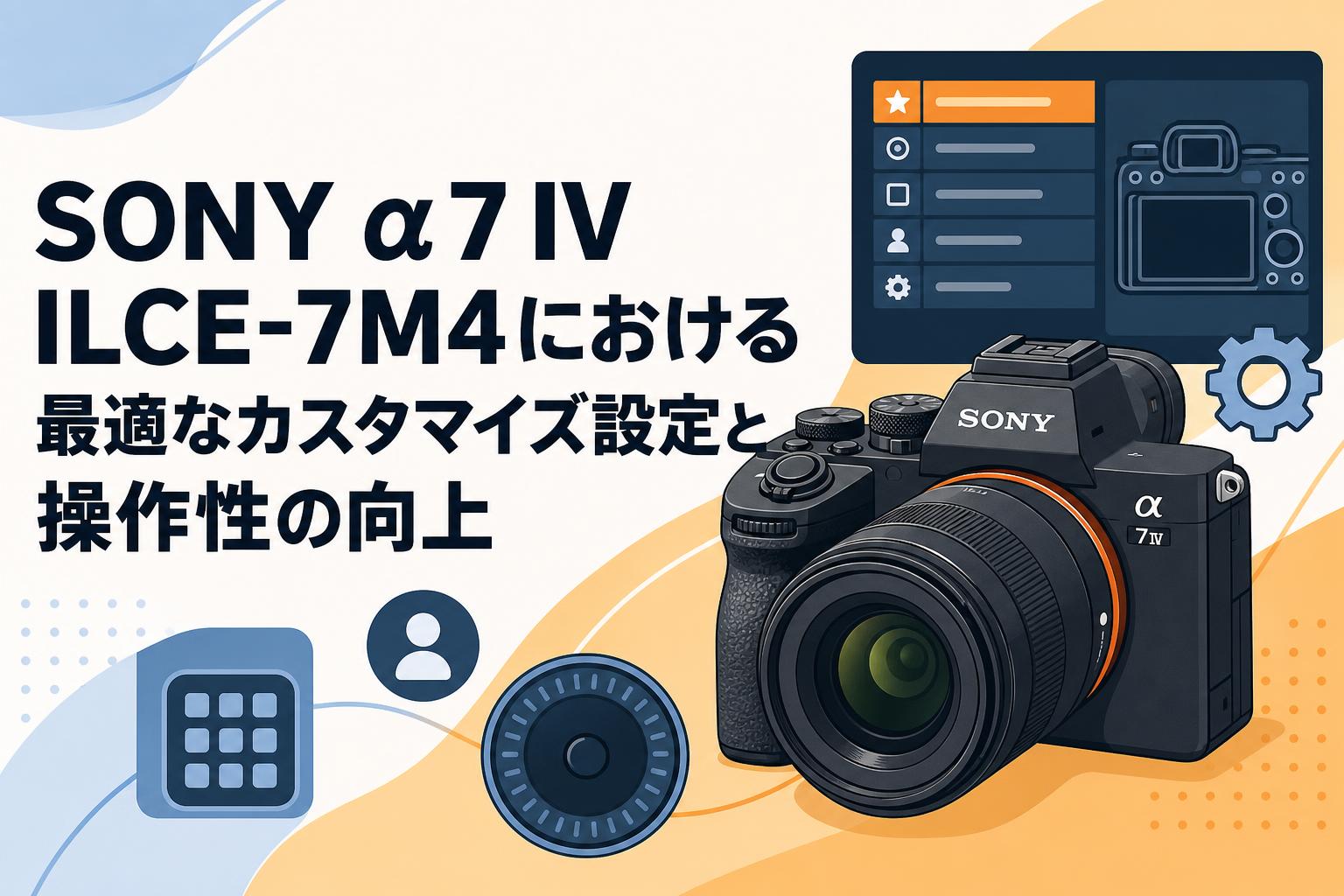 SONY α7 IV ILCE-7M4における最適なカスタマイズ設定と操作性の向上