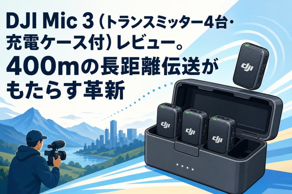 DJI Mic 3（トランスミッター4台・充電ケース付）レビュー。400mの長