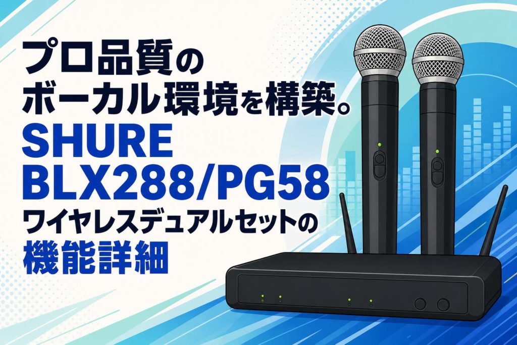 プロ品質のボーカル環境を構築。SHURE BLX288/PG58 ワイヤレスデュアル