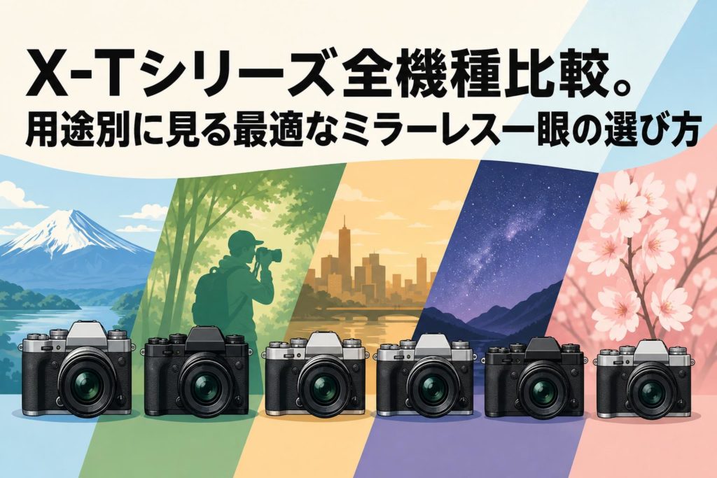 カメラいろいろまとめ X-Tシリーズ全機種比較。用途別に見る最適なミラーレス一眼の選び方