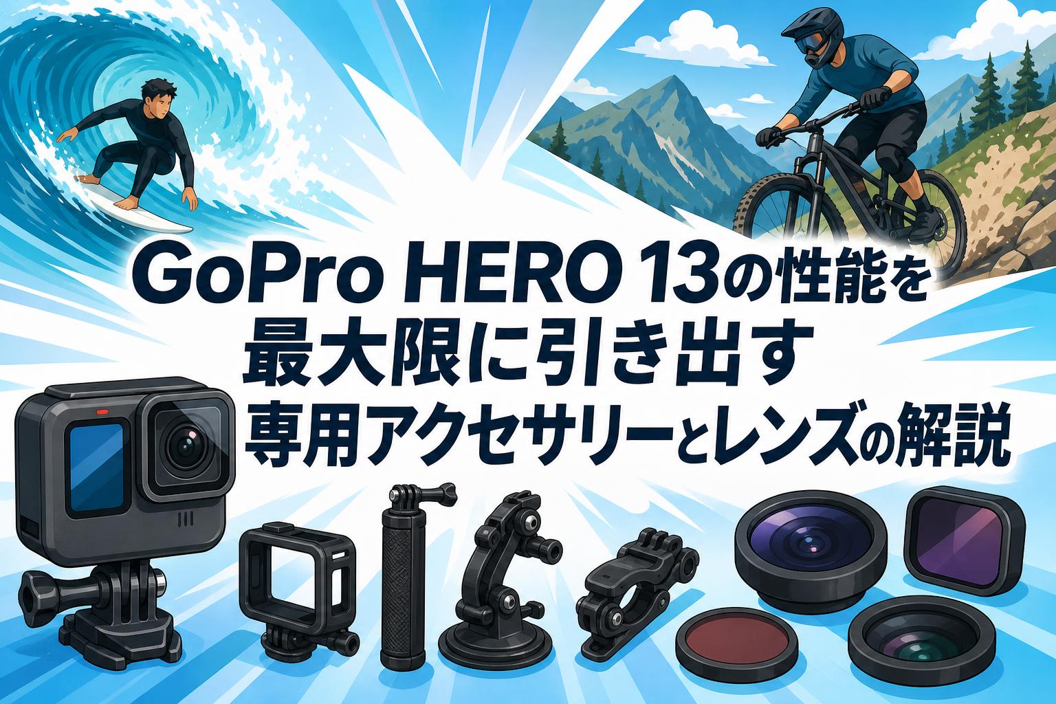 GoPro HERO 13の性能を最大限に引き出す専用アクセサリーとレンズの
