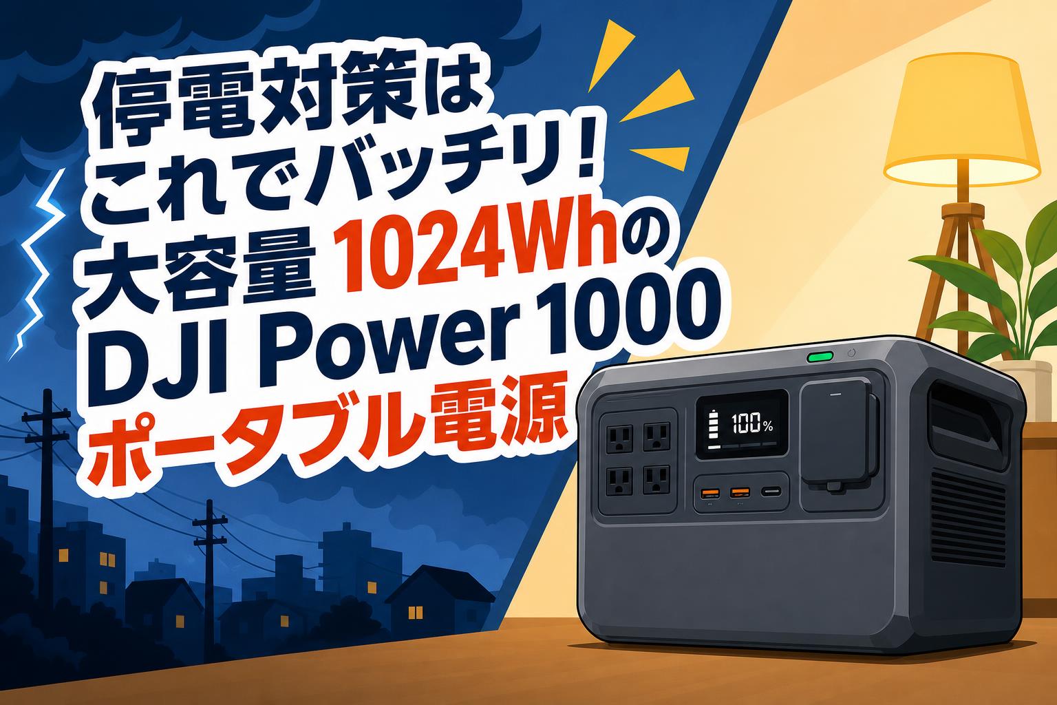 停電対策はこれでバッチリ！大容量 1024WhのDJI Power 1000ポータブル