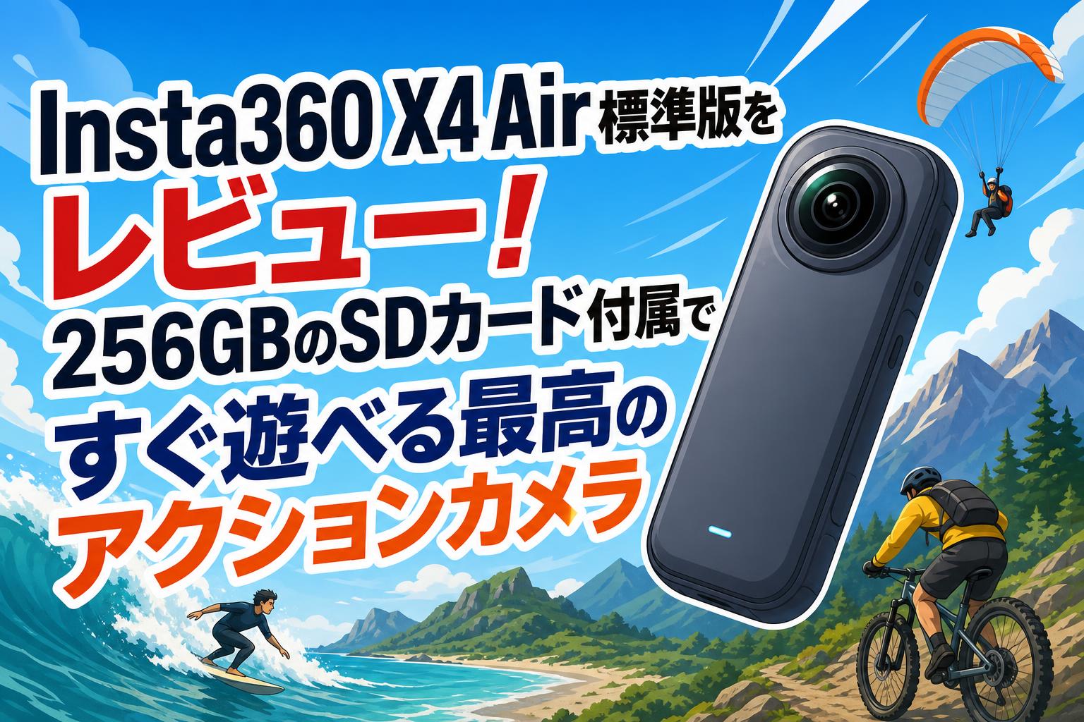 Insta360 X4 Air標準版をレビュー！256GBのSDカード付属ですぐ遊べる 