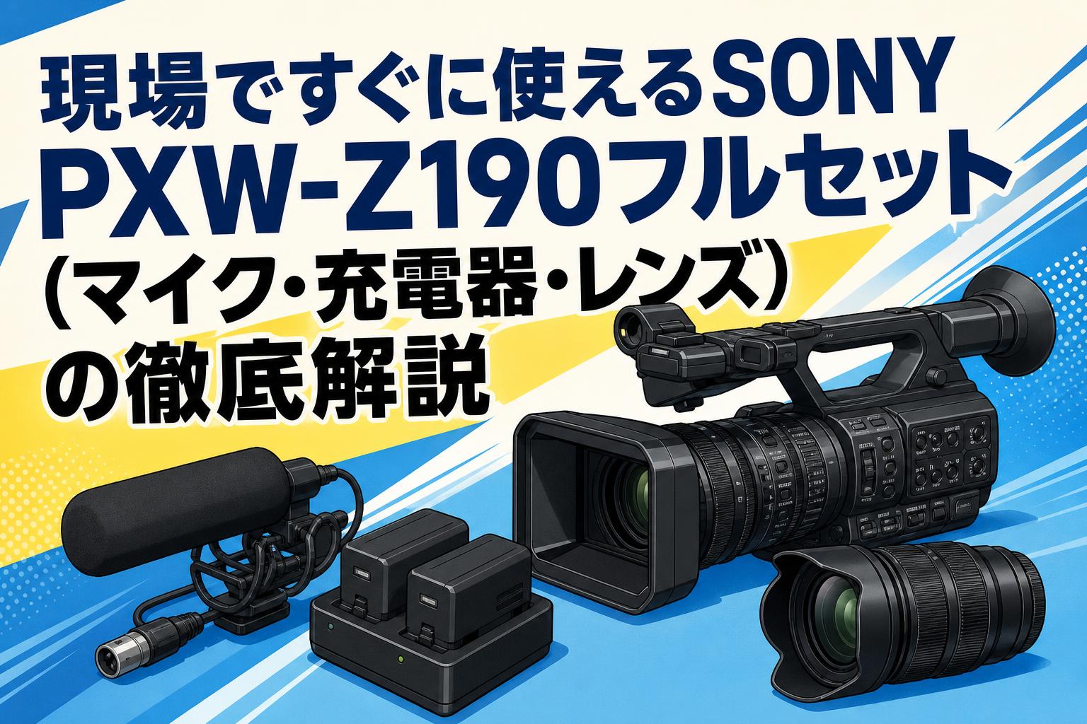 現場ですぐに使えるSONY PXW-Z190フルセット（マイク・充電器・レンズ