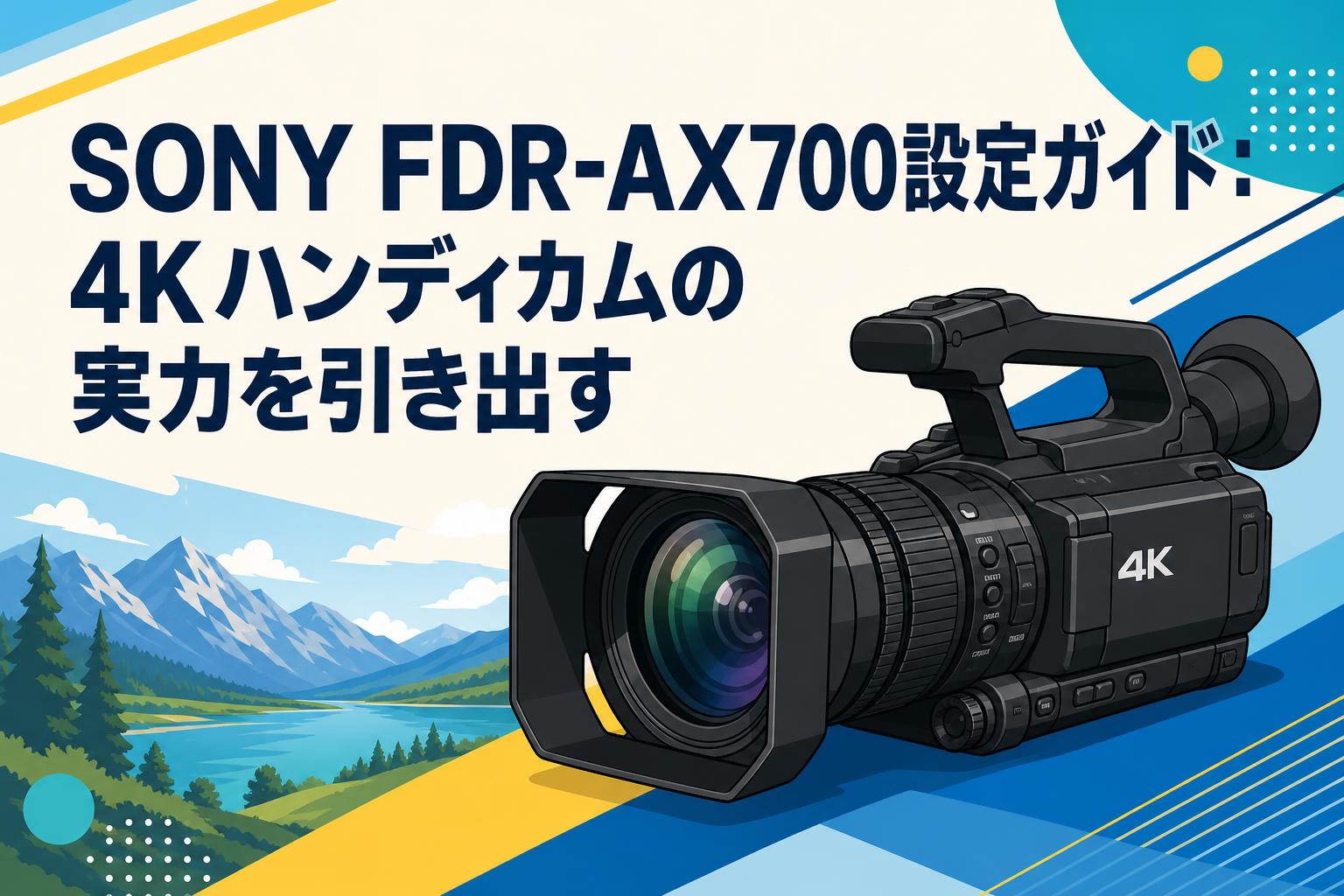 SONY FDR-AX700設定ガイド：4Kハンディカムの実力を引き出す | PANDA