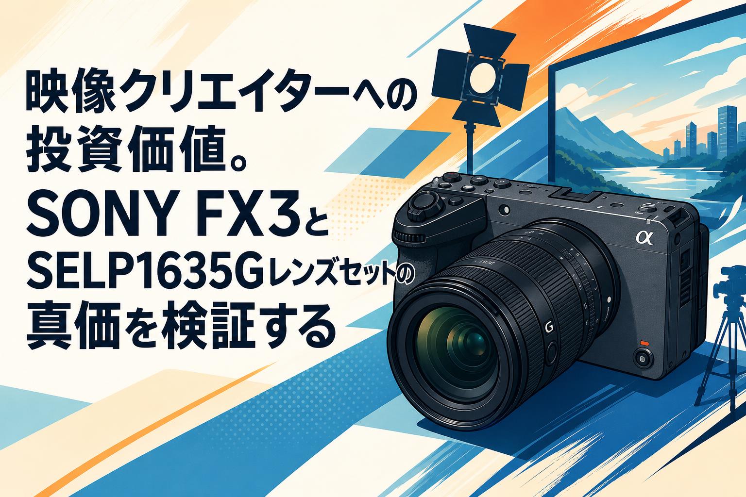 映像クリエイターへの投資価値。SONY FX3とSELP1635Gレンズセットの