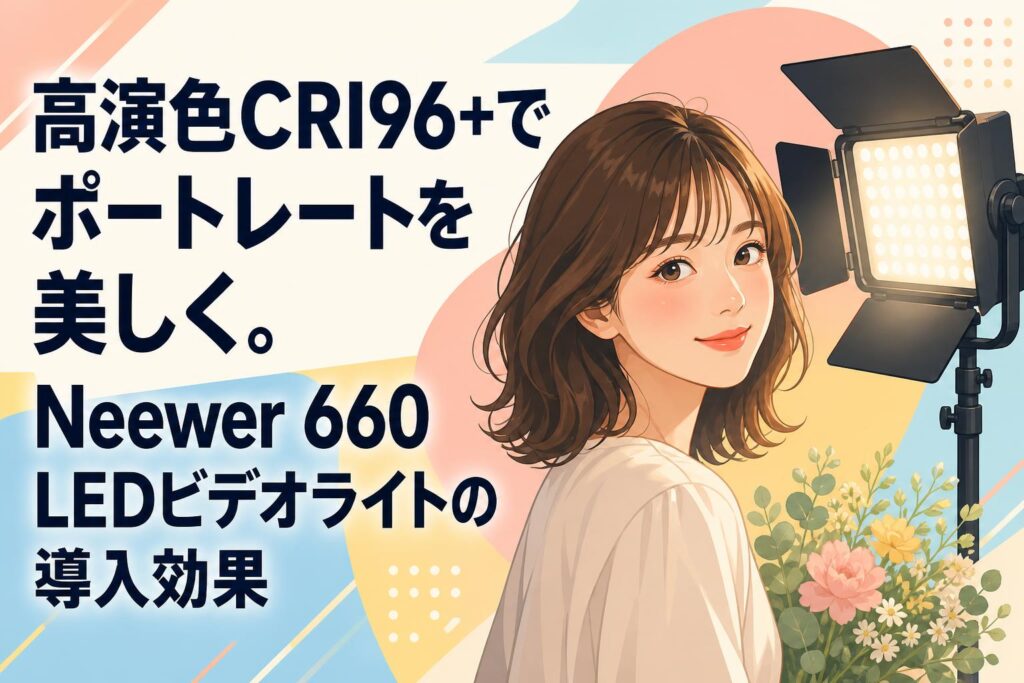 高演色CRI96+でポートレートを美しく。Neewer 660 LEDビデオライトの