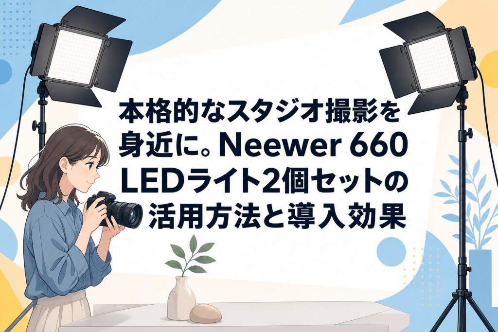 本格的なスタジオ撮影を身近に。Neewer 660 LEDライト2個セットの活用