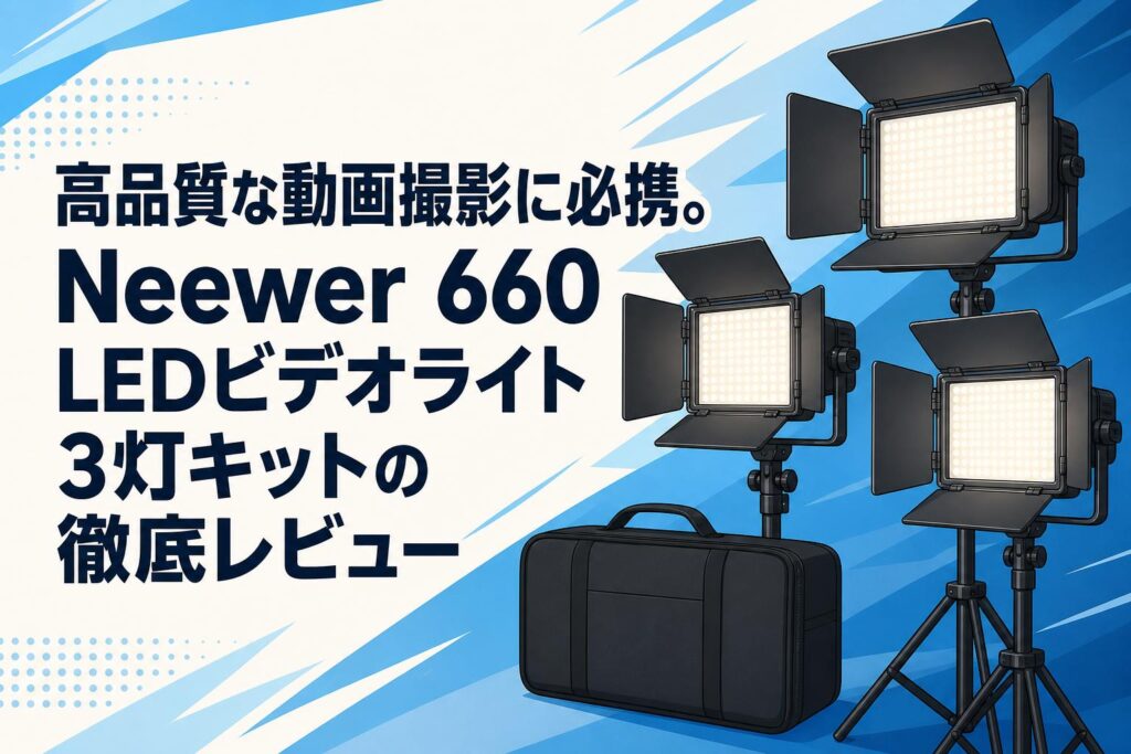 高品質な動画撮影に必携。Neewer 660 LEDビデオライト3灯キットの徹底