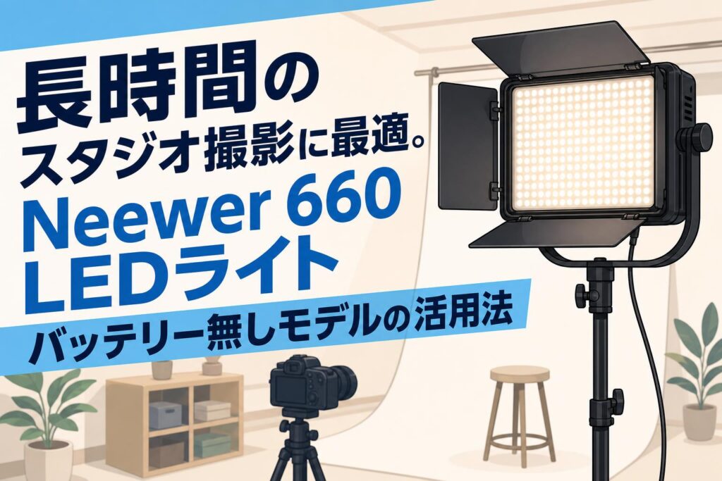 長時間のスタジオ撮影に最適。Neewer 660 LEDライトバッテリー無し