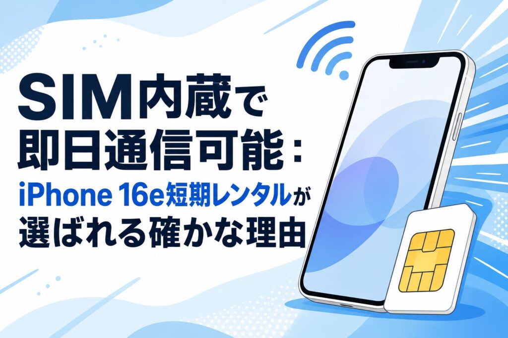 SIM内蔵で即日通信可能：iPhone 16e短期レンタルが選ばれる確かな理由