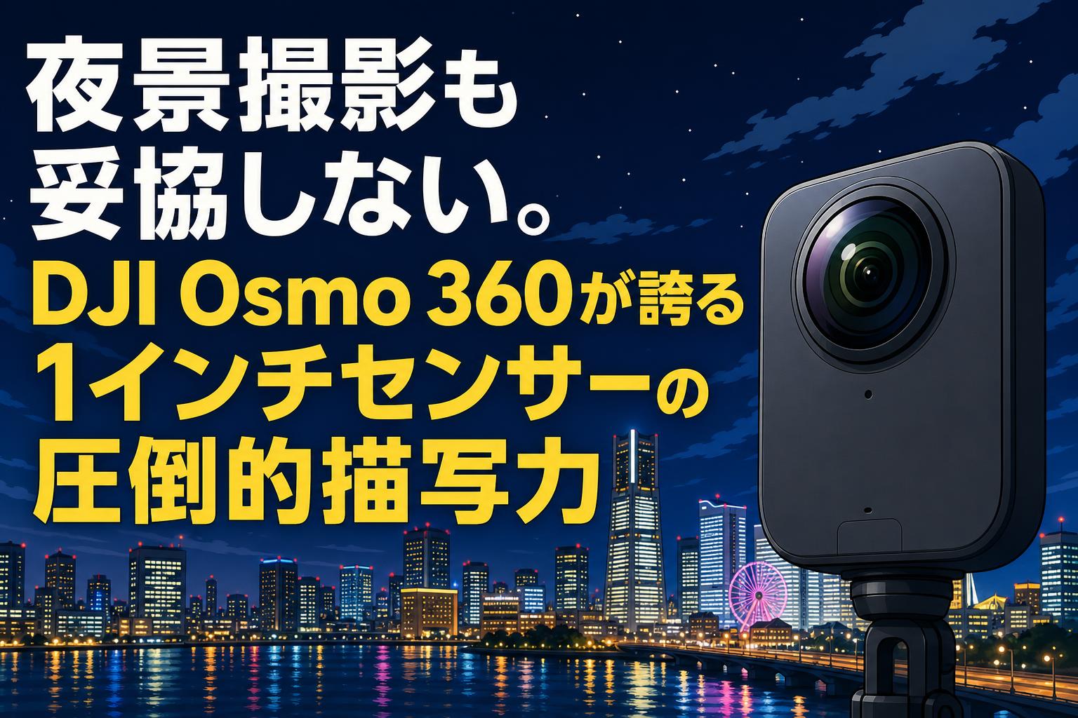 夜景撮影も妥協しない。DJI Osmo 360が誇る1インチセンサーの圧倒的 