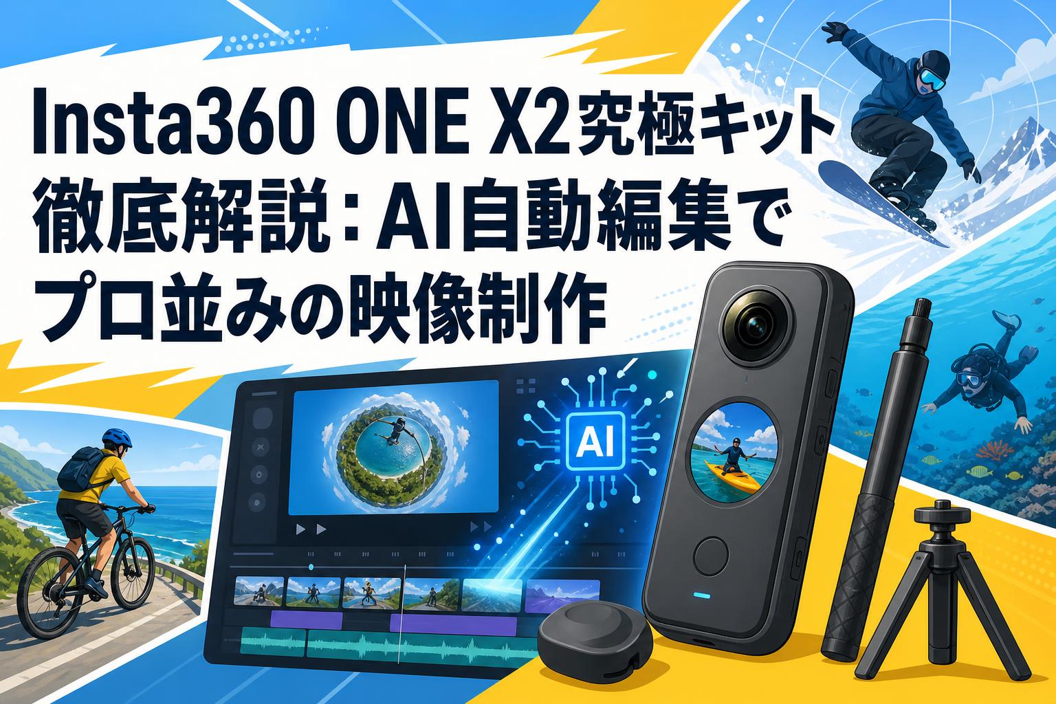 Insta360 ONE X2究極キット徹底解説：AI自動編集でプロ並みの映像制作