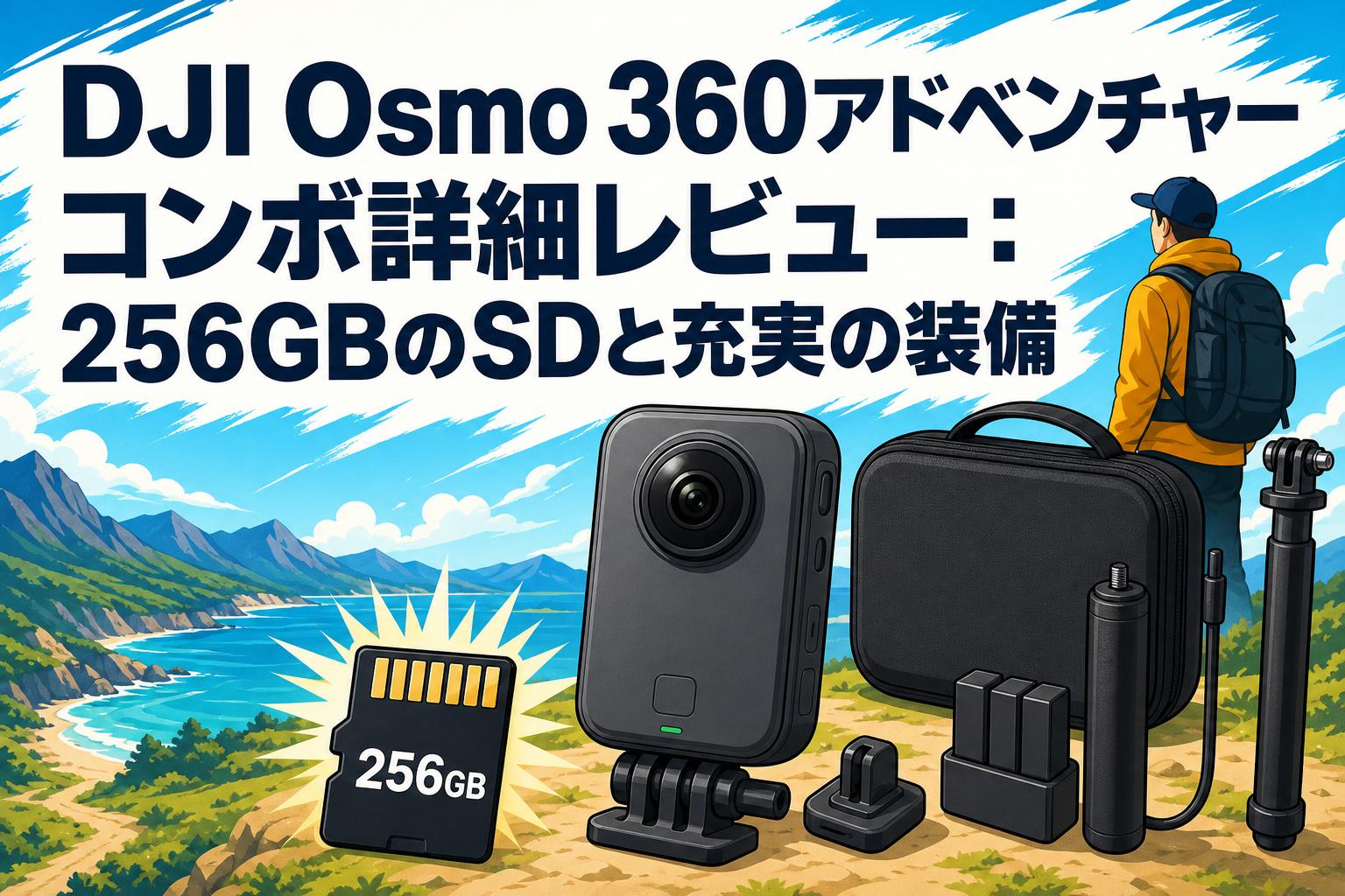 DJI Osmo 360アドベンチャーコンボ詳細レビュー：256GBのSDと充実の
