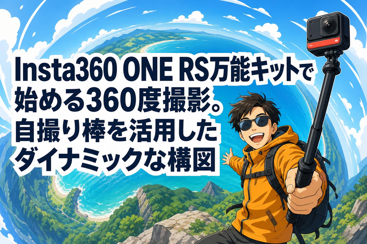 Insta360 ONE RS万能キットで始める360度撮影。自撮り棒を活用した