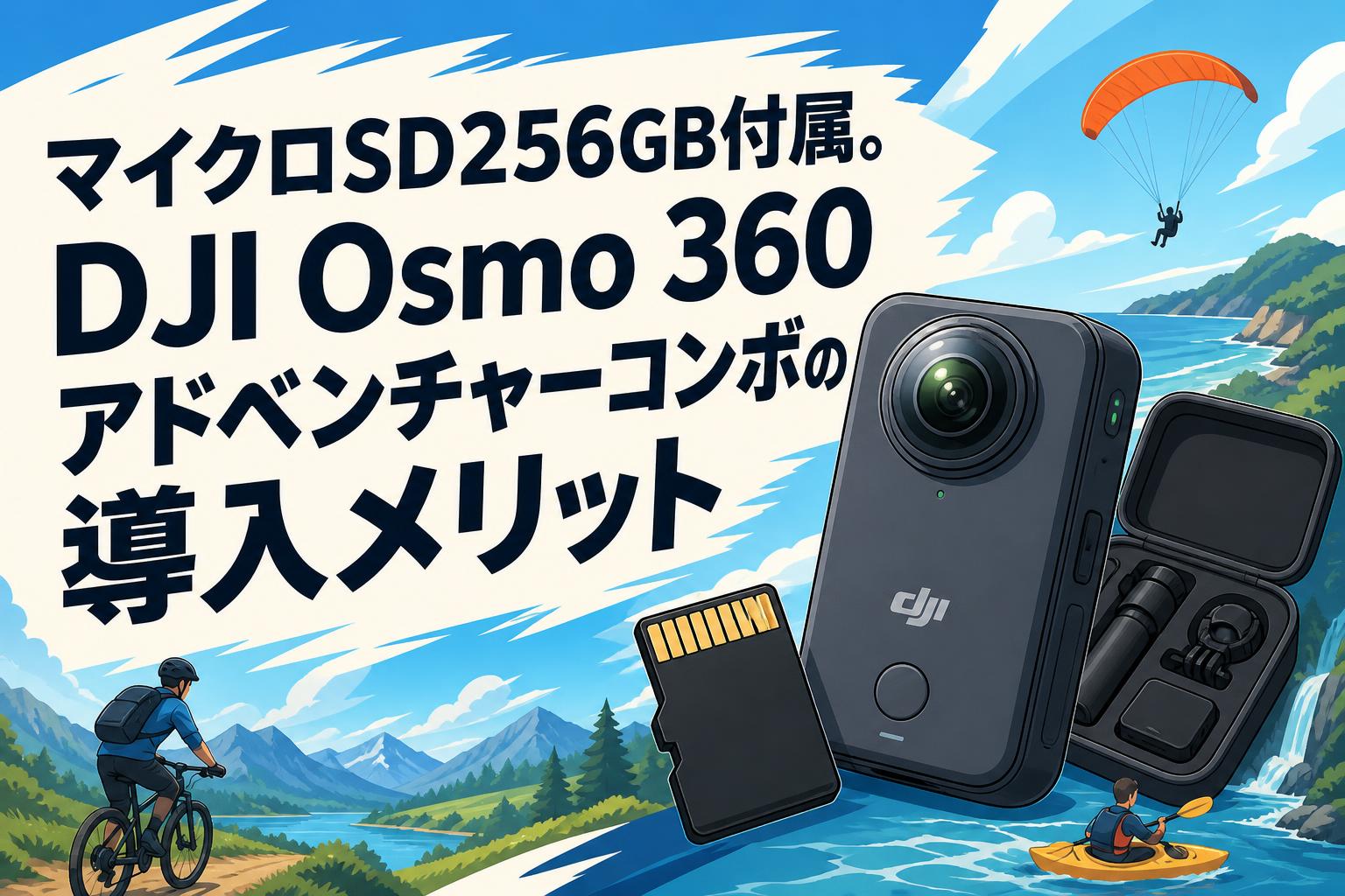 マイクロSD256GB付属。DJI Osmo 360アドベンチャーコンボの導入 