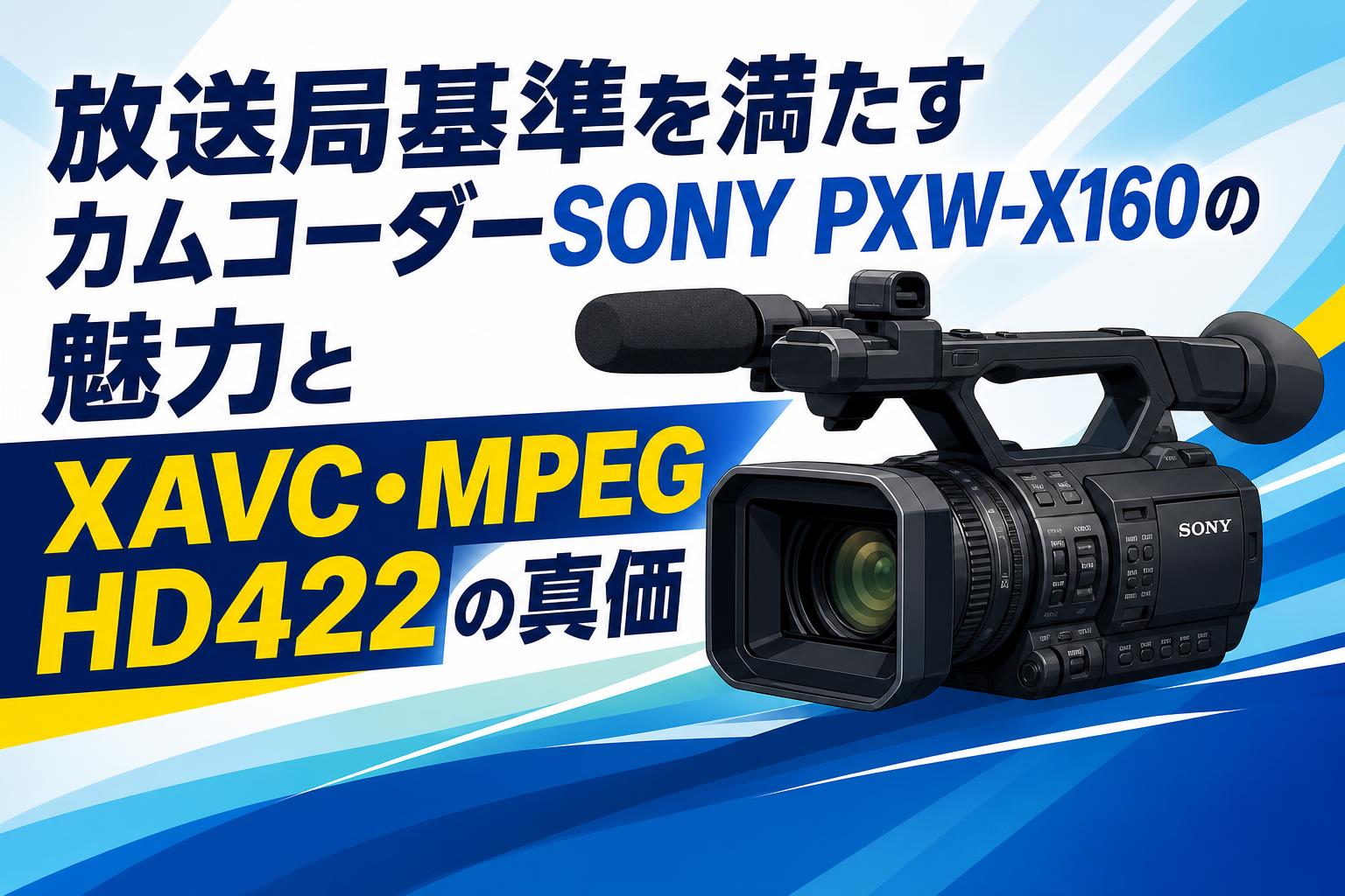 放送局基準を満たすカムコーダーSONY PXW-X160の魅力とXAVC・MPEG