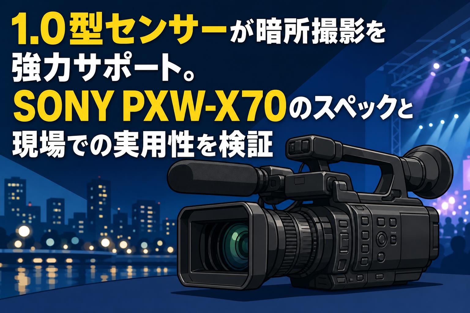 1.0型センサーが暗所撮影を強力サポート。SONY PXW-X70のスペックと