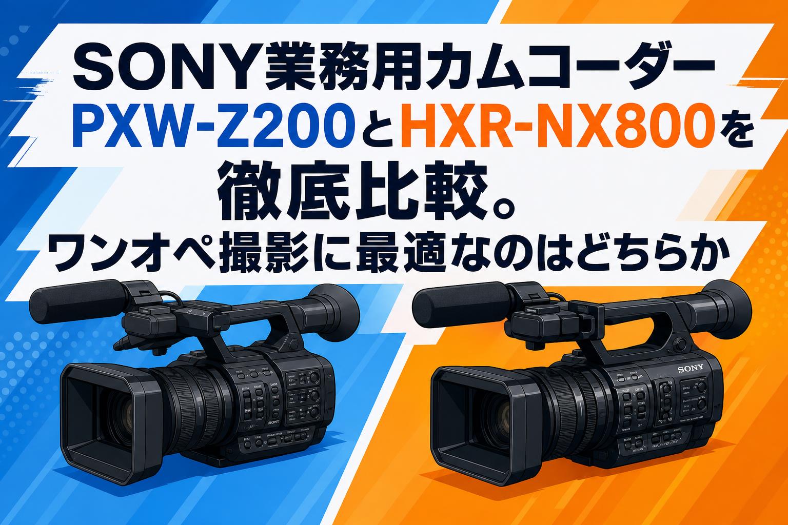 SONY業務用カムコーダーPXW-Z200とHXR-NX800を徹底比較。ワンオペ撮影