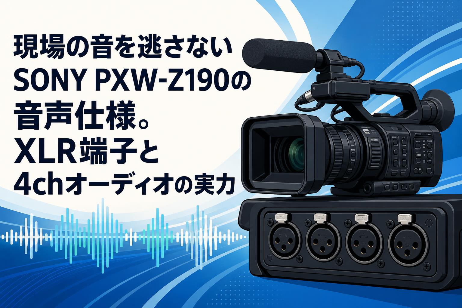 現場の音を逃さないSONY PXW-Z190の音声仕様。XLR端子と4chオーディオ