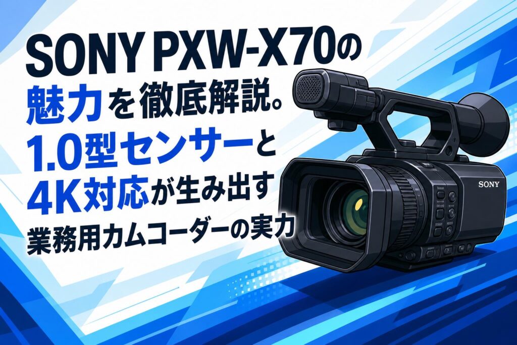 SONY PXW-X70の魅力を徹底解説。1.0型センサーと4K対応が生み出す業務