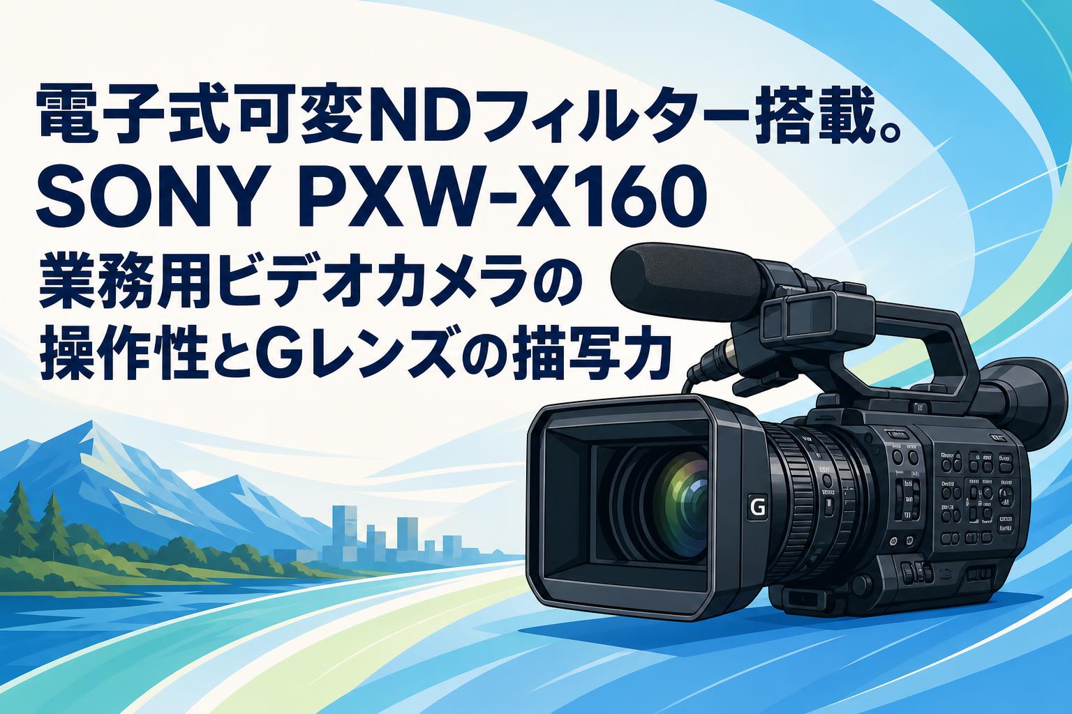 電子式可変NDフィルター搭載。SONY PXW-X160業務用ビデオカメラの操作